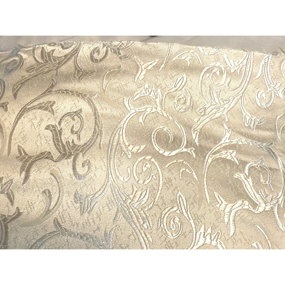 Vintage Elegant Ivory Brocade 2.4 yards Fabric High Sheen Ornate 36"wide glimmer